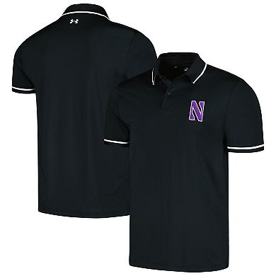 Men's Under Armour Black Northwestern Wildcats T2 Tipped Performance Polo