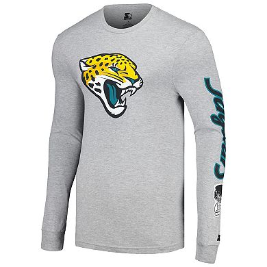 Men's Starter Heather Gray Jacksonville Jaguars Halftime Long Sleeve T-Shirt