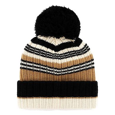 Women's '47 Natural Washington Commanders Barista Cuffed Knit Hat with Pom