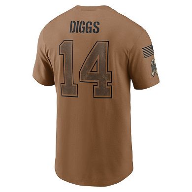 Men's Nike Stefon Diggs Brown Buffalo Bills 2023 Salute To Service Name & Number T-Shirt