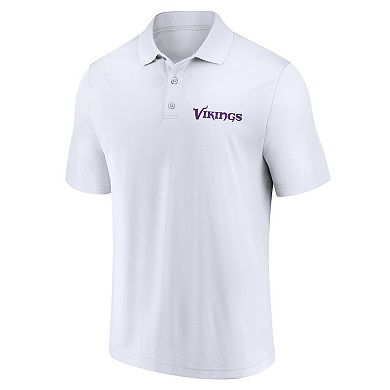 Men's Fanatics Branded White/Purple Minnesota Vikings Lockup Two-Pack Polo Set