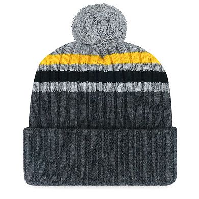 Men's '47 Gray Pittsburgh Pirates Stack Cuffed Knit Hat with Pom