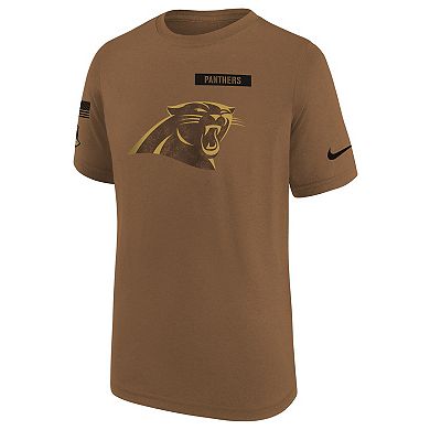 Youth Nike  Brown Carolina Panthers 2023 Salute to Service Legend T-Shirt