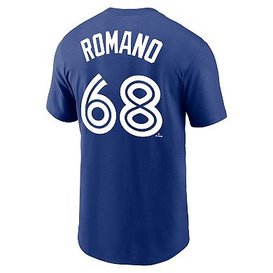 Men's Nike Jordan Romano Royal Toronto Blue Jays Player Name & Number T-Shirt