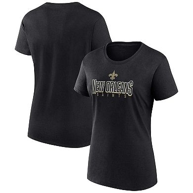 Women's Fanatics Branded  Black New Orleans Saints Sideline Route T-shirt