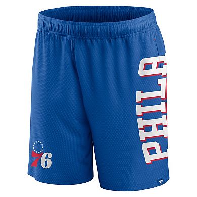 Men's Fanatics Branded Royal Philadelphia 76ers Post Up Mesh Shorts