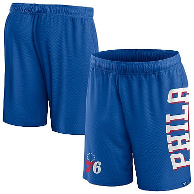 Men's Fanatics Branded Royal Philadelphia 76ers Post Up Mesh Shorts