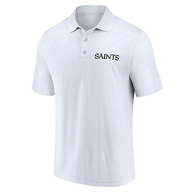 Men's Fanatics Branded White/Black New Orleans Saints Lockup Two-Pack Polo Set