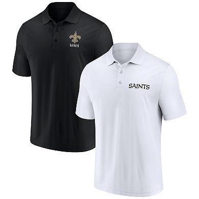 Men's Fanatics Branded White/Black New Orleans Saints Lockup Two-Pack Polo Set