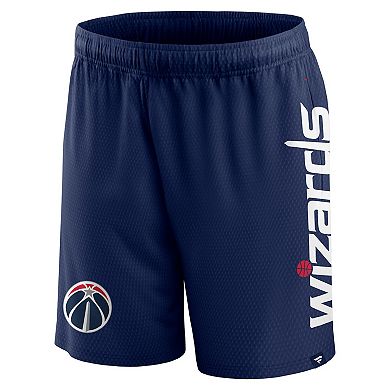 Men's Fanatics Branded Navy Washington Wizards Post Up Mesh Shorts