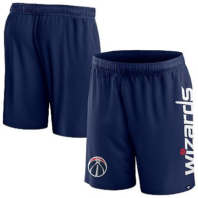 Men's Fanatics Branded Navy Washington Wizards Post Up Mesh Shorts