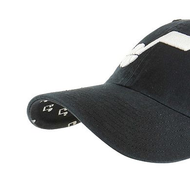 Women's '47  Black Utah Jazz Confetti Undervisor Clean Up Adjustable Hat