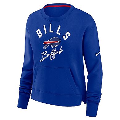 Women's Nike Royal Buffalo Bills High Hip Fleece Pullover Sweatshirt