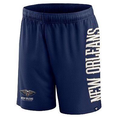 Men's Fanatics Branded Navy New Orleans Pelicans Post Up Mesh Shorts