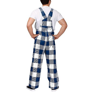 Men's FOCO  Navy Dallas Cowboys Big Logo Plaid Overalls