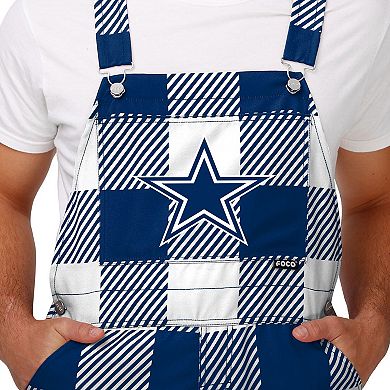 Men's FOCO  Navy Dallas Cowboys Big Logo Plaid Overalls