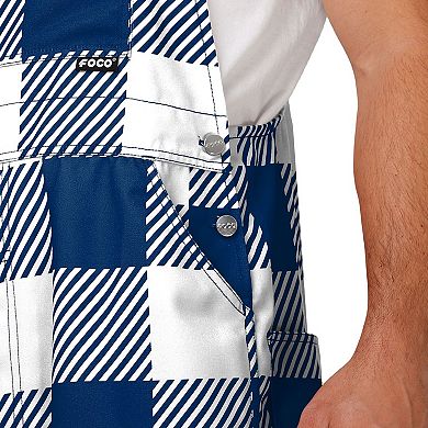 Men's FOCO  Navy Dallas Cowboys Big Logo Plaid Overalls