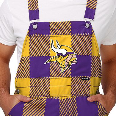Men's FOCO  Purple Minnesota Vikings Big Logo Plaid Overalls