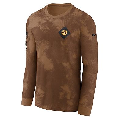 Men's Nike  Brown Pittsburgh Steelers 2023 Salute To Service Long Sleeve T-Shirt