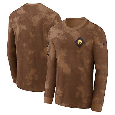 Men's Nike  Brown Pittsburgh Steelers 2023 Salute To Service Long Sleeve T-Shirt