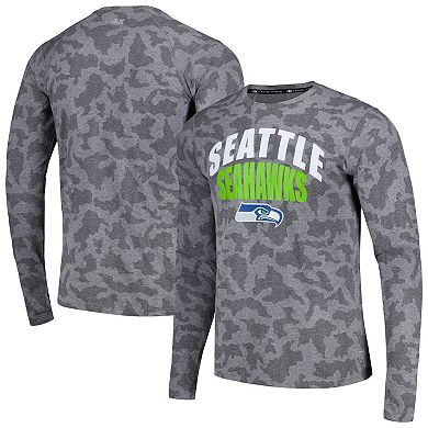Men's Starter Heather Charcoal Seattle Seahawks Halftime Long Sleeve T-Shirt