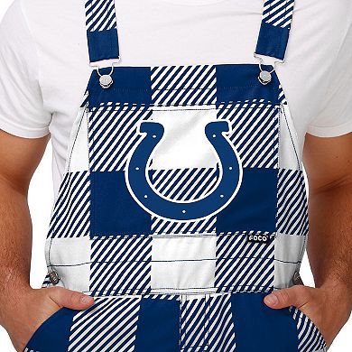 Men's FOCO  Royal Indianapolis Colts Big Logo Plaid Overalls