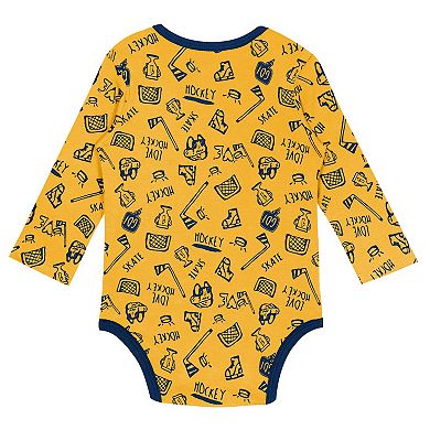 Infant Gold Nashville Predators Dynamic Defender Long Sleeve Bodysuit