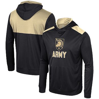 Men's Colosseum Black Army Black Knights Warm Up Long Sleeve Hoodie T-Shirt