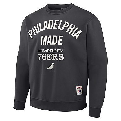 Men's NBA x Staple Anthracite Philadelphia 76ers Plush Pullover Sweatshirt