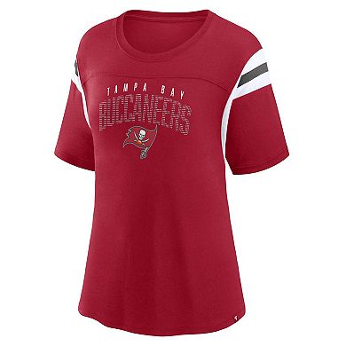 Women's Fanatics Branded Red Tampa Bay Buccaneers Classic Rhinestone T-Shirt
