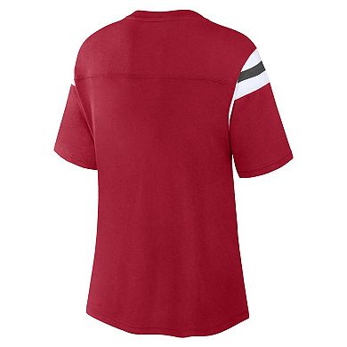Women's Fanatics Branded Red Tampa Bay Buccaneers Classic Rhinestone T-Shirt