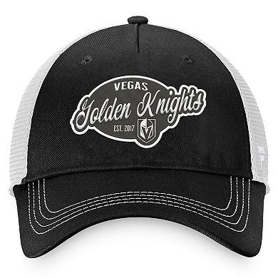 Women's Fanatics Branded Black/White Vegas Golden Knights Fundamental Trucker Adjustable Hat