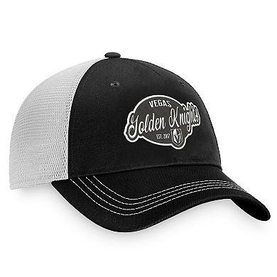 Women's Fanatics Branded Black/White Vegas Golden Knights Fundamental Trucker Adjustable Hat