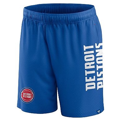Men's Fanatics Branded Blue Detroit Pistons Post Up Mesh Shorts