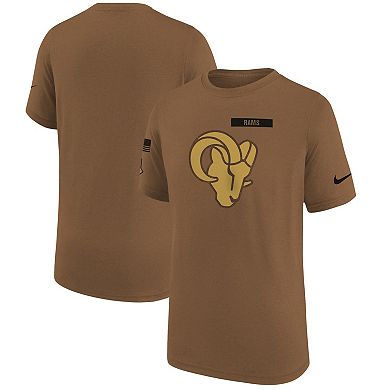 Youth Nike  Brown Los Angeles Rams 2023 Salute to Service Legend T-Shirt