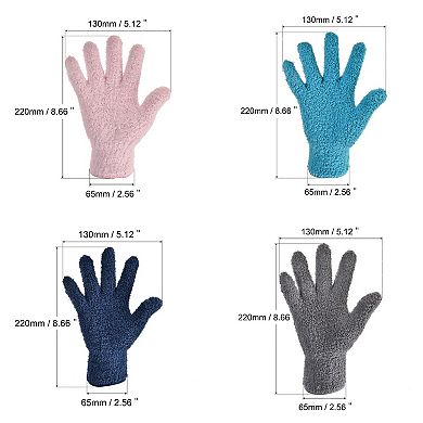 4 Pairs Dusting Cleaning Gloves Microfiber Mittens for Home Window, 4 Colors