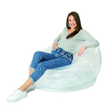 Inflatable Chair Clear BloChair AirCandy - Form fitting beanles beanbag style chair for indoors & outdoors