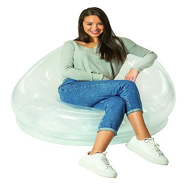 Inflatable Chair Clear BloChair AirCandy - Form fitting beanles beanbag style chair for indoors & outdoors