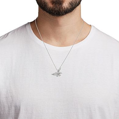 Men's Sterling Silver Polished Eagle Pendant Necklace