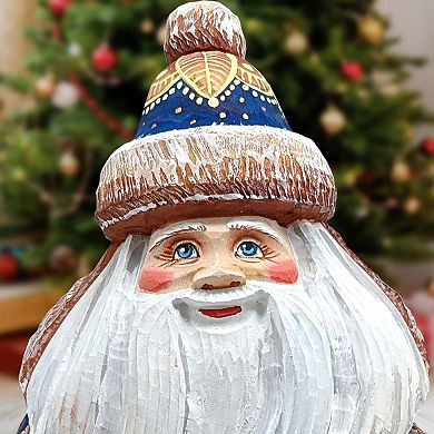 Snowman Family Santa Wood Carved Masterpiece Figurine By G. Debrekht - Christmas Decor