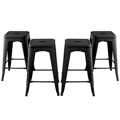 Hivvago 24 Inch Set Of 4 Counter Height Barstool Stackable Chair