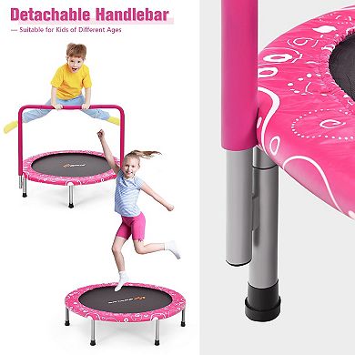 36 Inch Kids Trampoline Mini Rebounder with Full Covered Handrail
