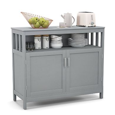 Kitchen Buffet Server Sideboard Storage Cabinet with 2 Doors and Shelf