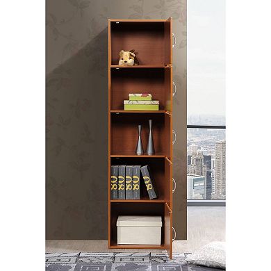 59" Cherry Red Multi-Purpose Bookcase with Doors