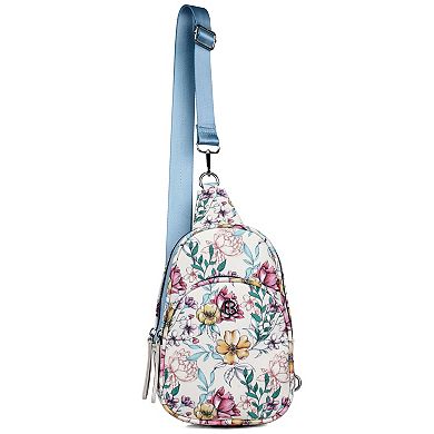 Julia Buxton Floral Printed Vegan Leather Sling Bag