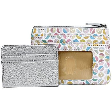 Julia Buxton Split Polka Dot Print Faux Leather Large ID Coin Case