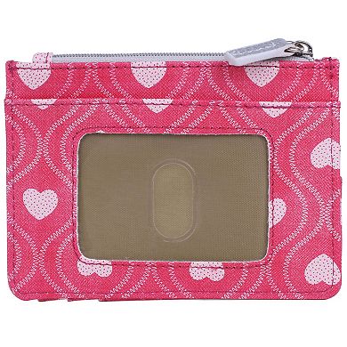 Julia Buxton Swervy Hearts Print Faux Leather Slot Coin Case