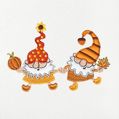 Linum Home Textiles Autumn Gnomes Embroidered Luxury Turkish Cotton Set of 2 Hand Towels