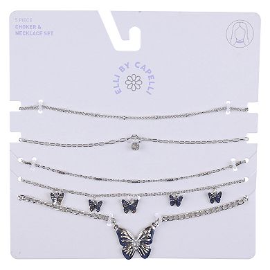 Girls Elli by Capelli 5-piece Choker & Layered Necklace Set