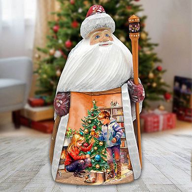 Cherished Moments Santa Wood Carved Figurine By G. Debrekht - Nativity Holiday Decor